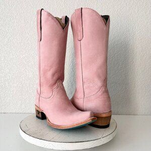 NEW Lane EMMA JANE Pink Cowboy Boots Womens 7.5 Leather Western Snip Toe Tall